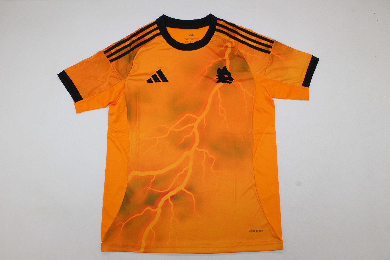 AAA Quality Roma 25/26 Away Orange Soccer Jersey