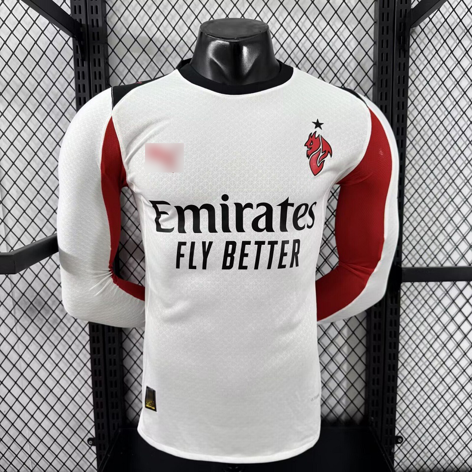 AAA Quality AC Milan 25/26 Away White Long Jersey(Player)