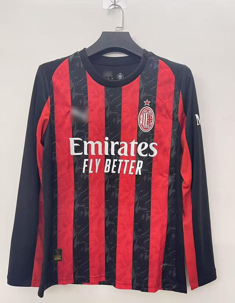 AAA Quality AC Milan 25/26 Home Long Soccer Jersey